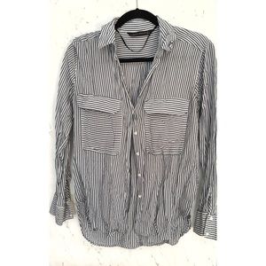 Striped button-down top